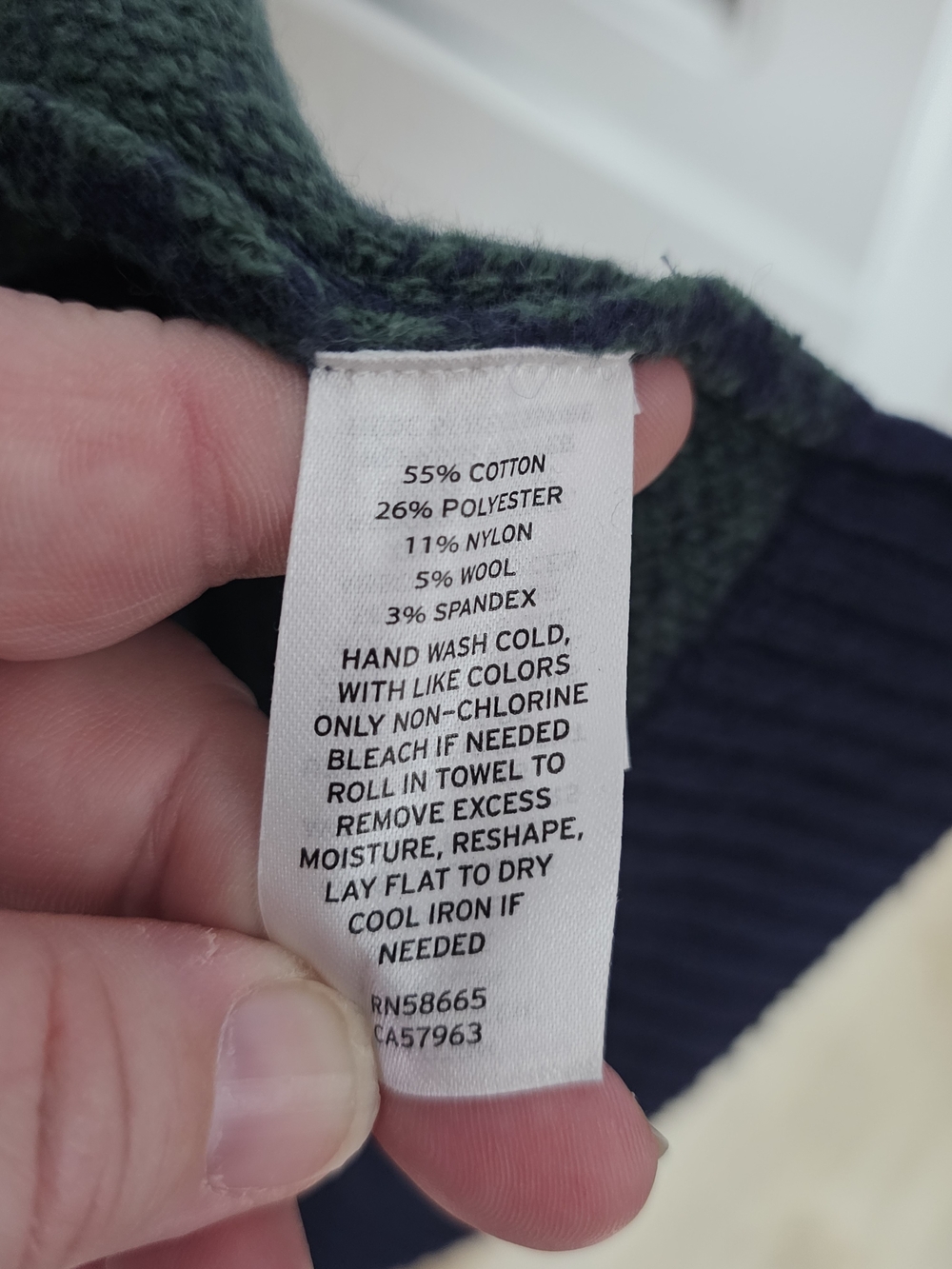 Treasure & Bond Navy and Green Plaid V-Neck Cardigan - Picture 5 of 5